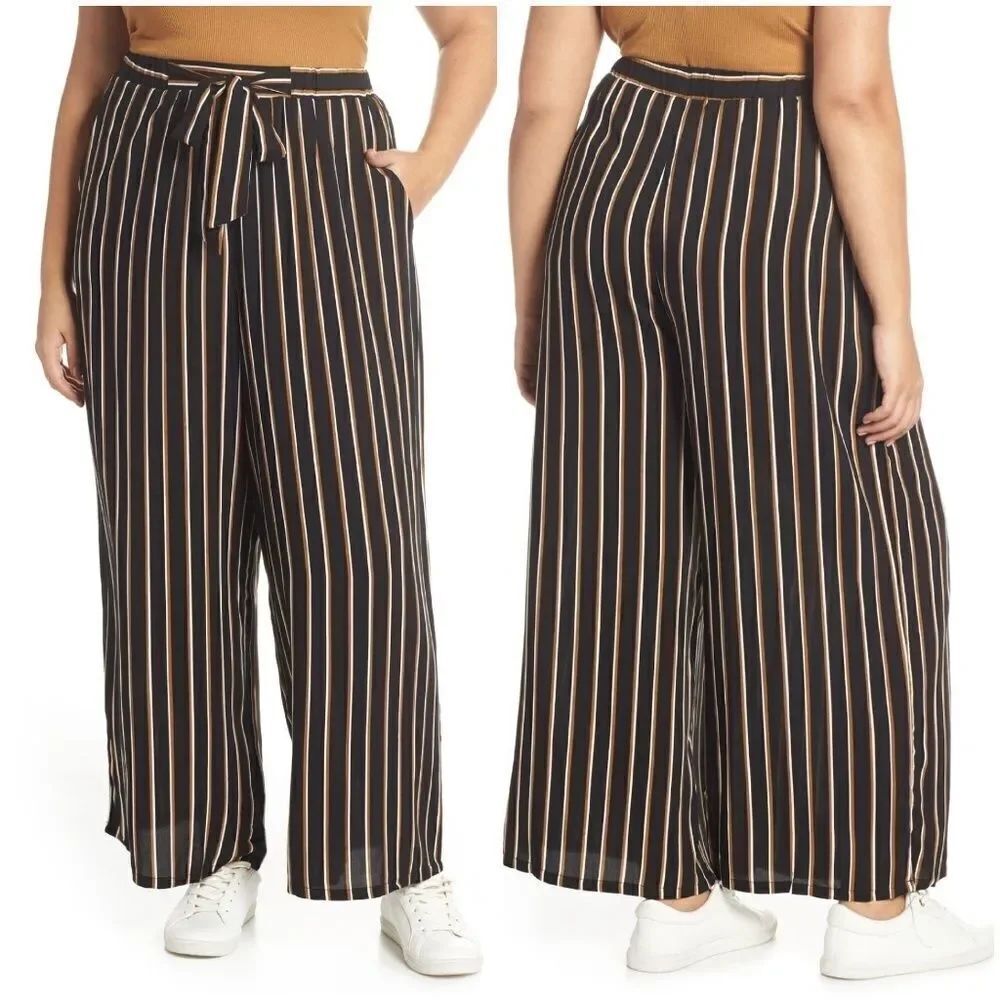 All In Favor Stripe Wide Leg Pants sz XXL